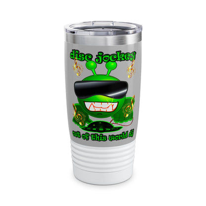 disc jockey - Ringneck Tumbler, 20oz (light grey)