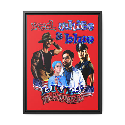 rw&b lives matter - framed canvas art (red)