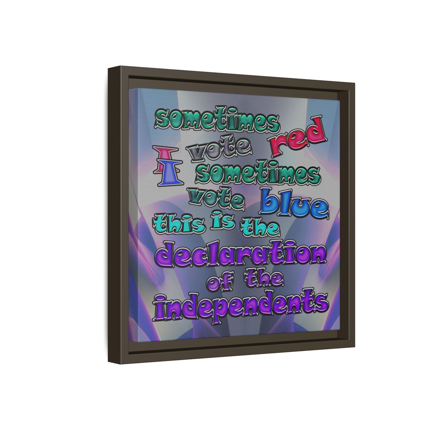 declaration of the independents - framed canvas art (grey-pink wave)