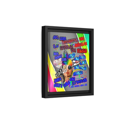 drop the beat - framed canvas art (rainbow split)