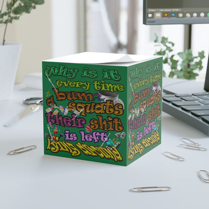 the bum's shit - note cube (dark green)