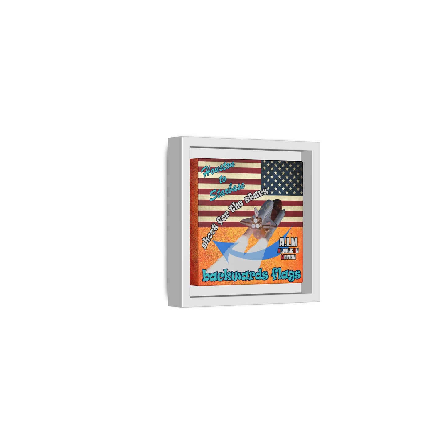 shoot for the stars - framed canvas art (burnt orange)