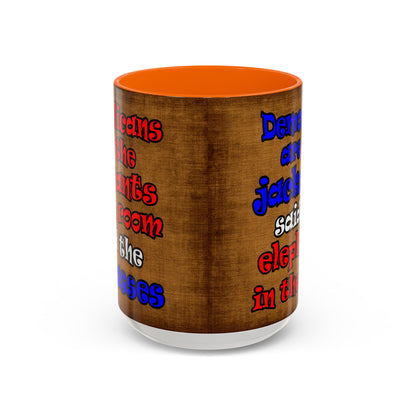 donkeys and elephants - Accent Mug (brown papyrus)