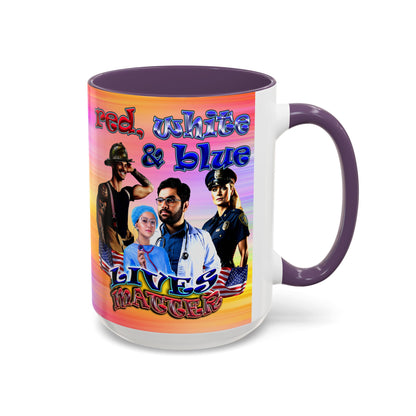 rw&b lives matter - Accent Mug (color blur)