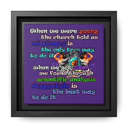 doggystyle - framed canvas art (purple)
