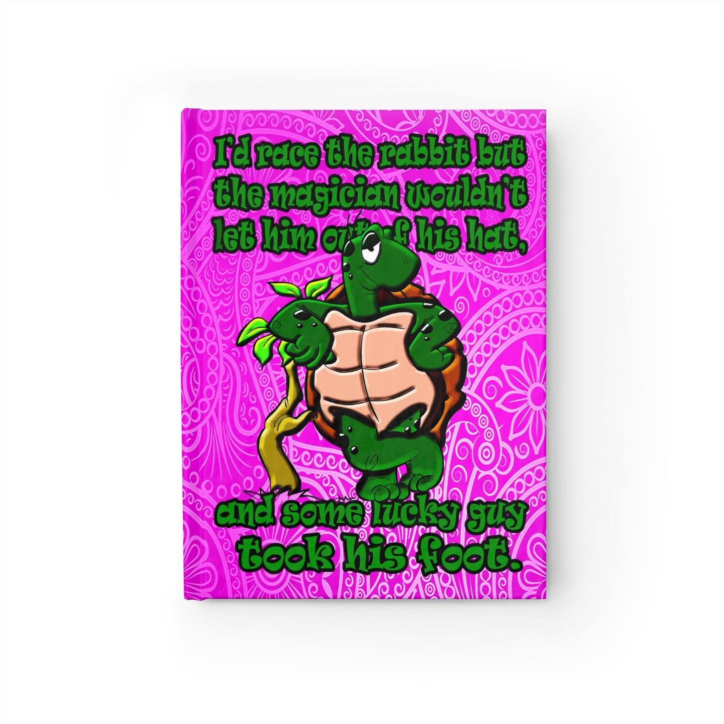 turtle race - journal-blank (pink swirl)