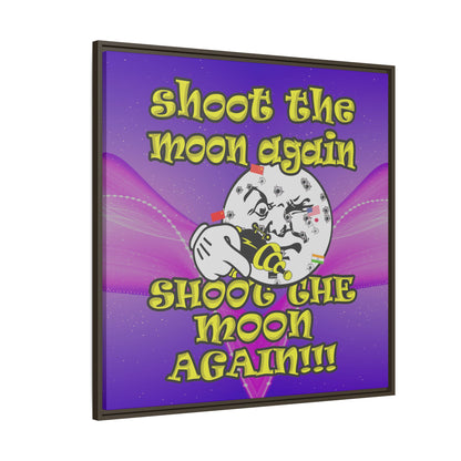 shoot the moon again - framed canvas art (purple-pink wave)