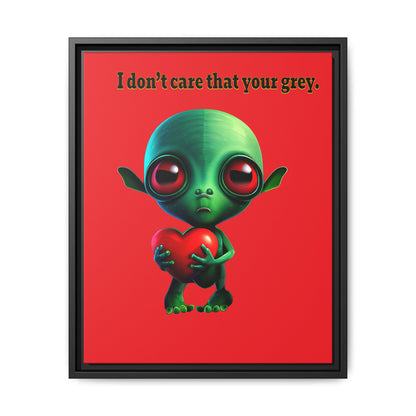 I don't care that your grey - framed canvas art (red)