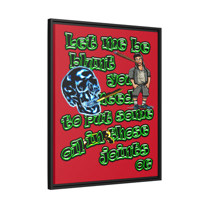 og - framed canvas art (dark red)