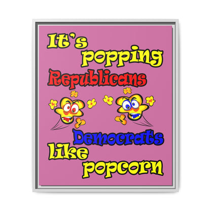 popping like popcorn - framed canvas art (light pink)