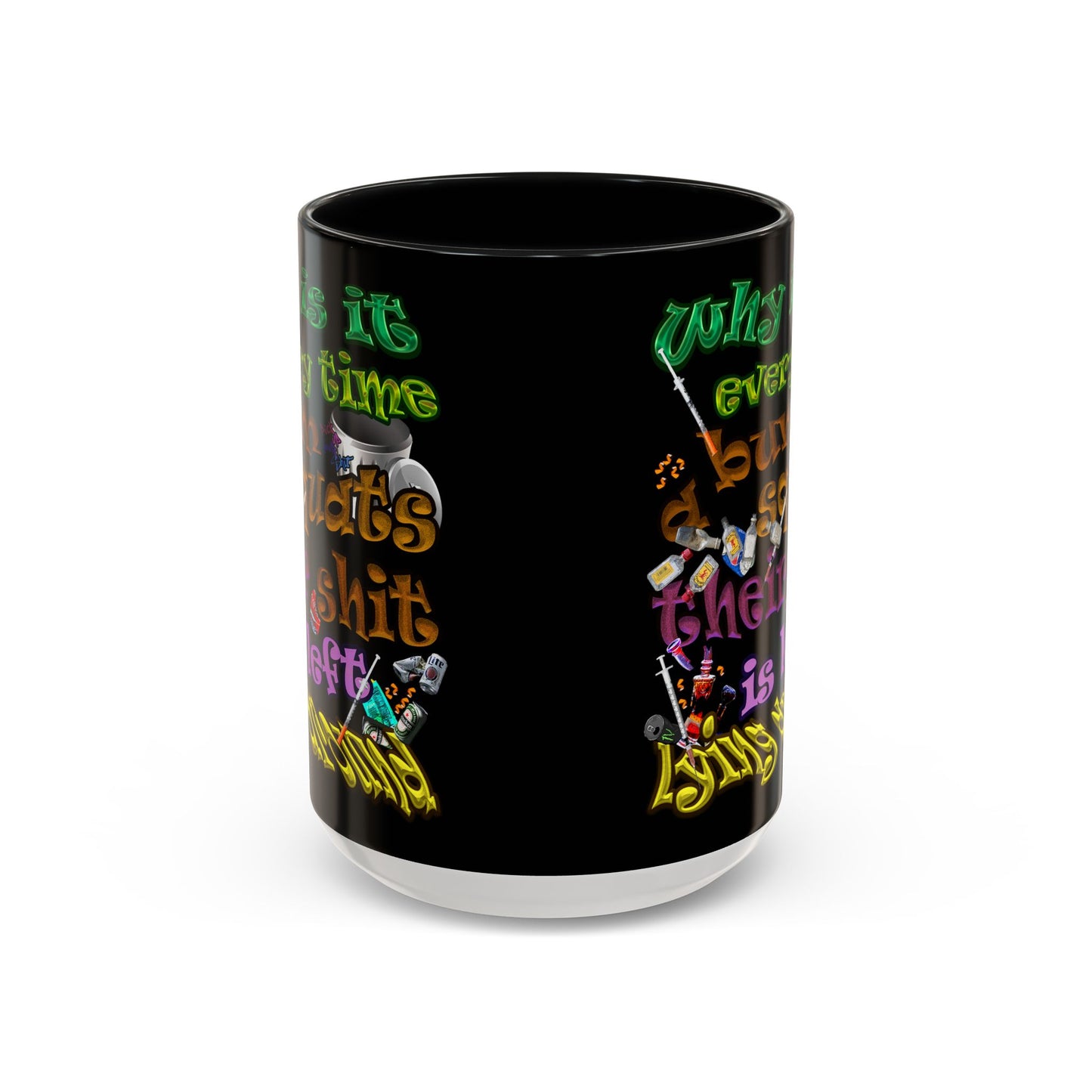 the bum's shit - Accent Mug (black)