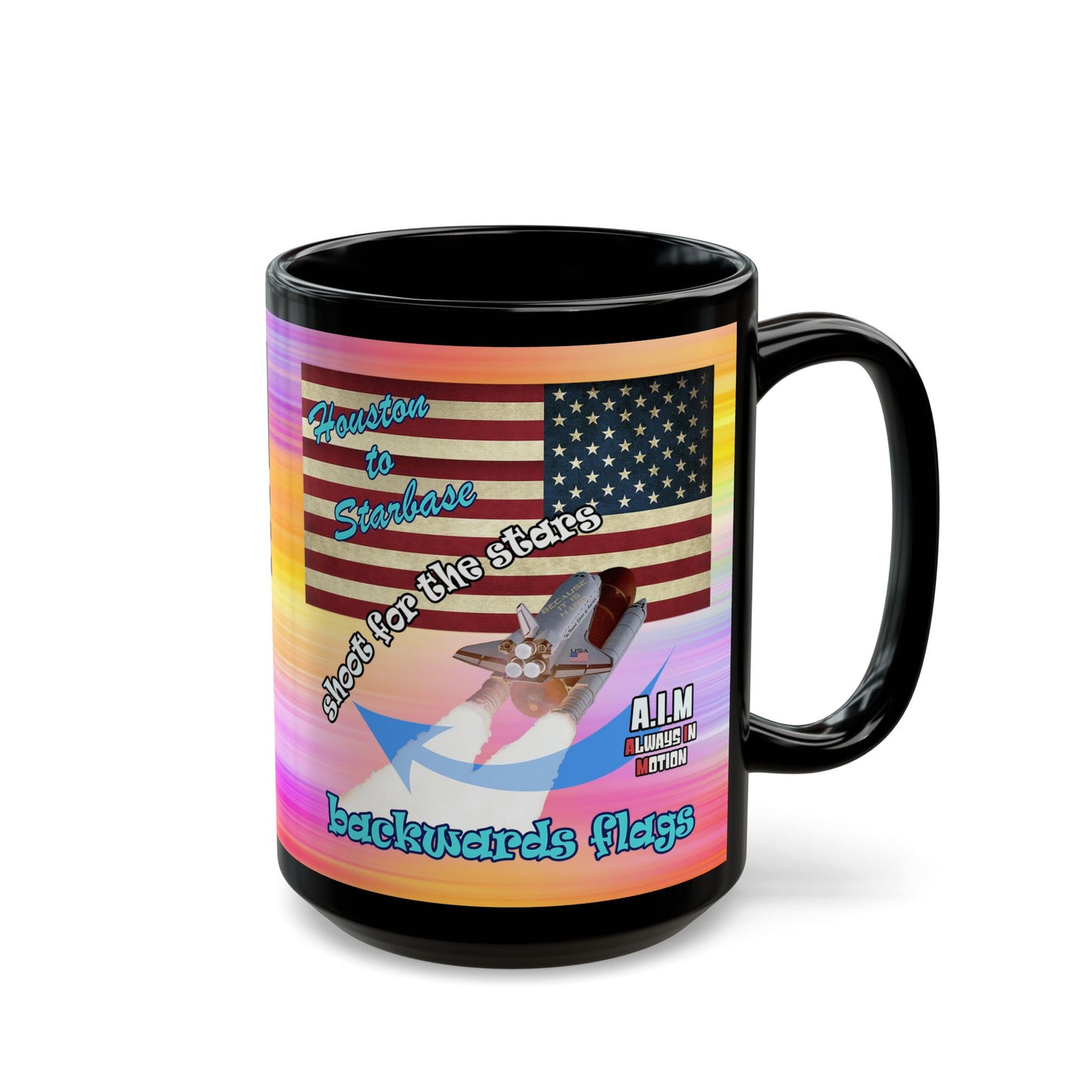 shoot for the stars - Black Mug (color blur)