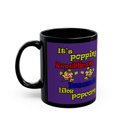 popping like popcorn - Black Mug (purple)