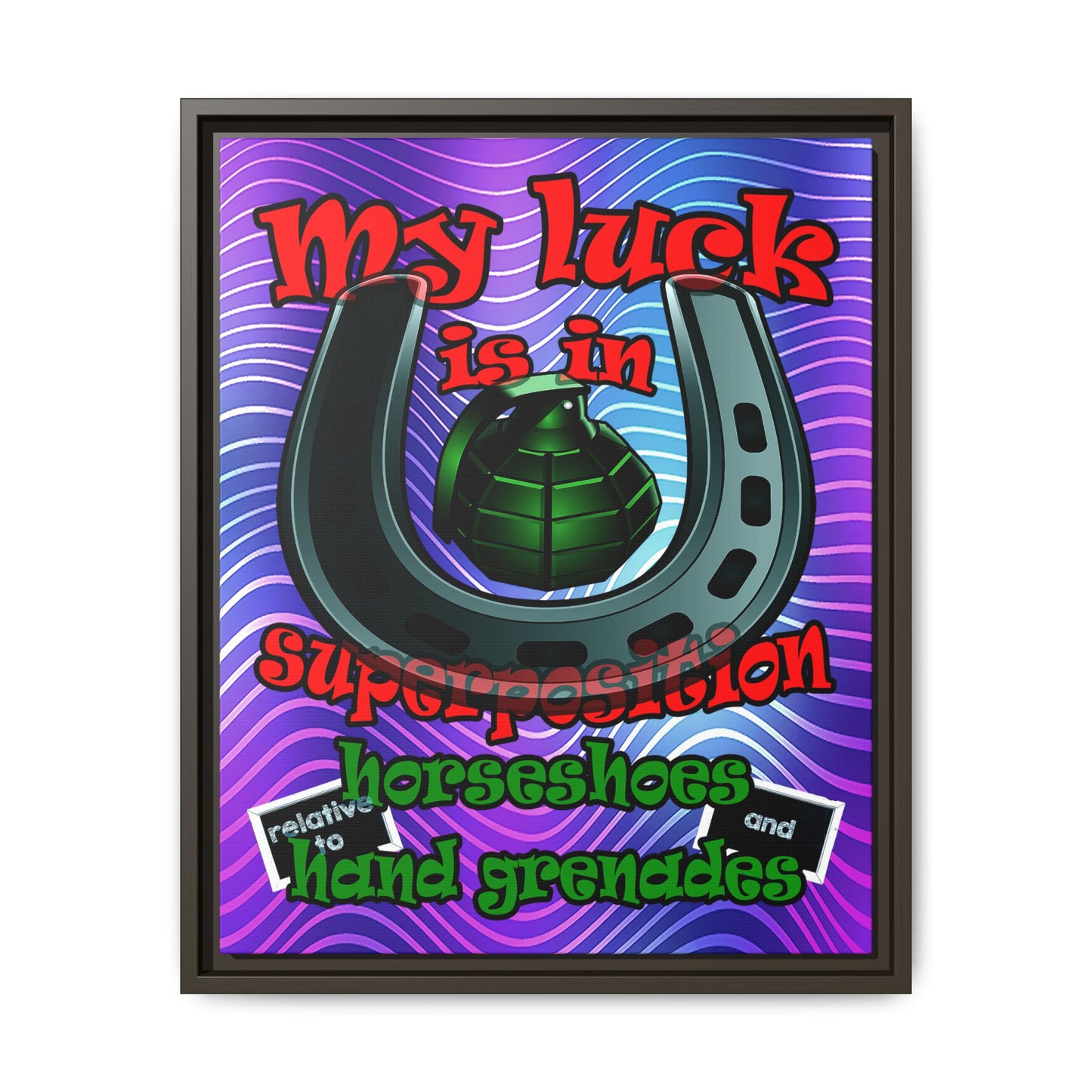 my luck - framed canvas art (purple wave)
