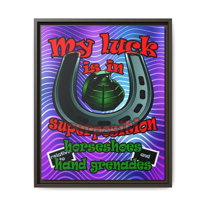 my luck - framed canvas art (purple wave)