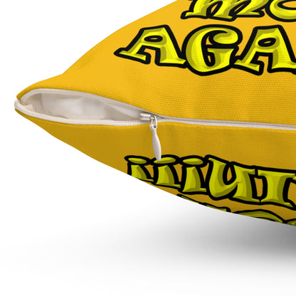 shoot the moon again - Spun Polyester Square Pillow - (yellow)