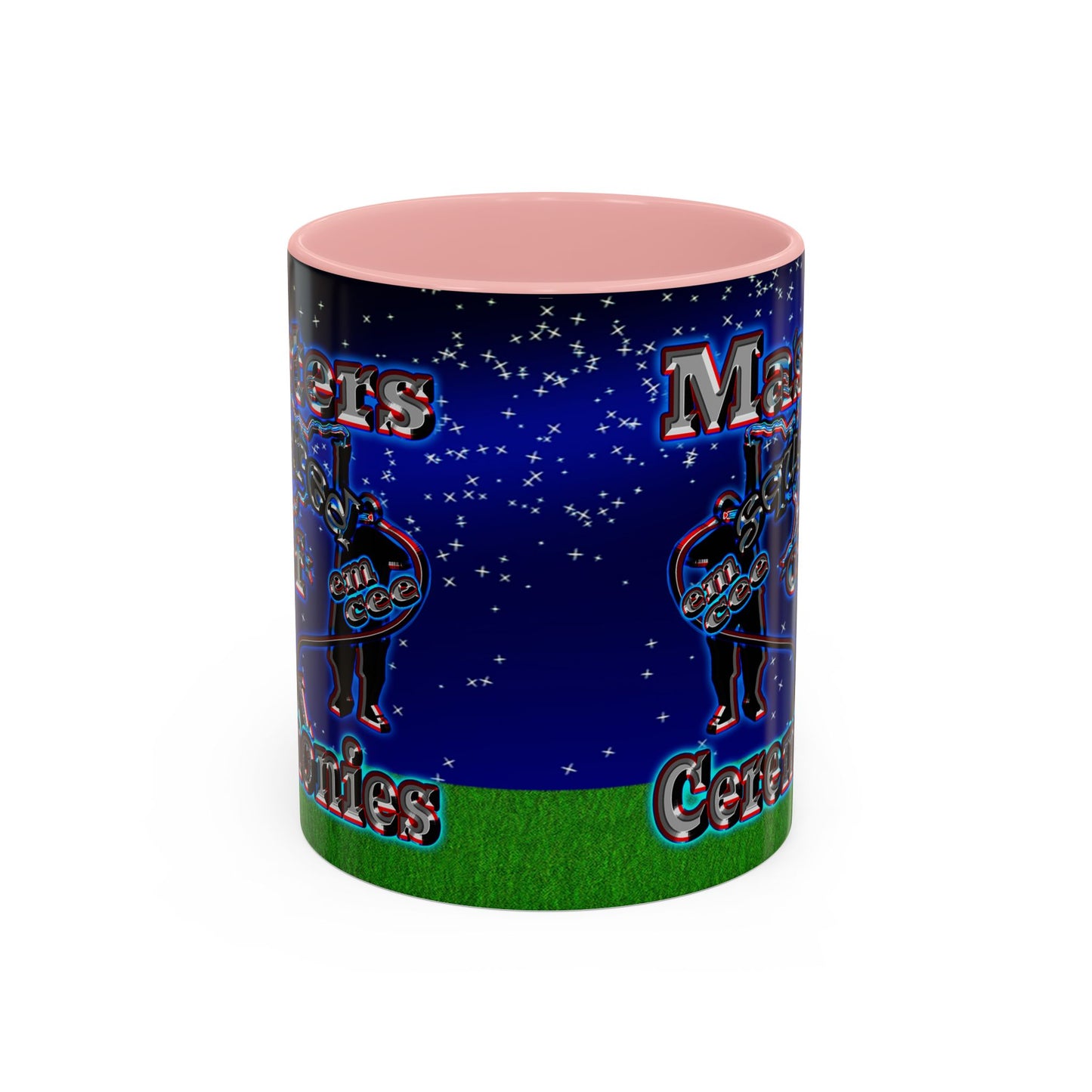em cee squared - Accent Mug ('snoops' background)