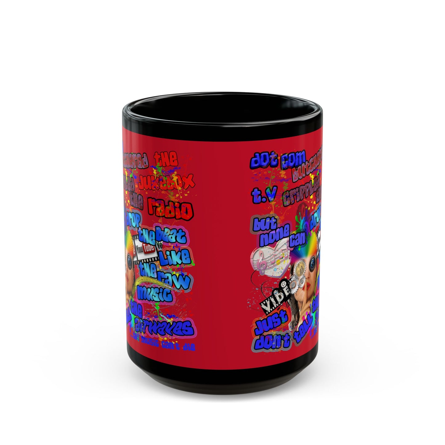 drop the beat - Black Mug (dark red)