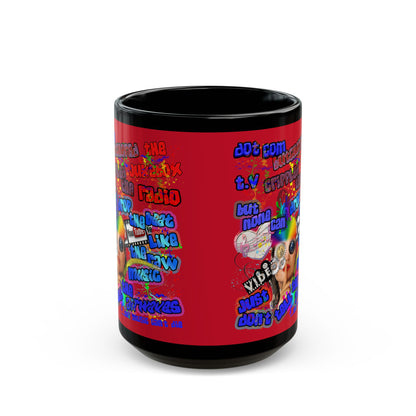 drop the beat - Black Mug (dark red)