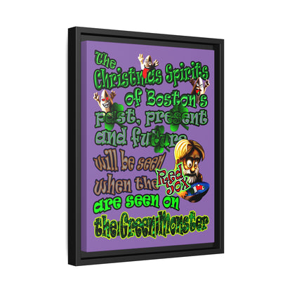christmas spirits of boston - framed canvas art (light purple)