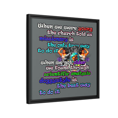 doggystyle - framed canvas art (dark grey)