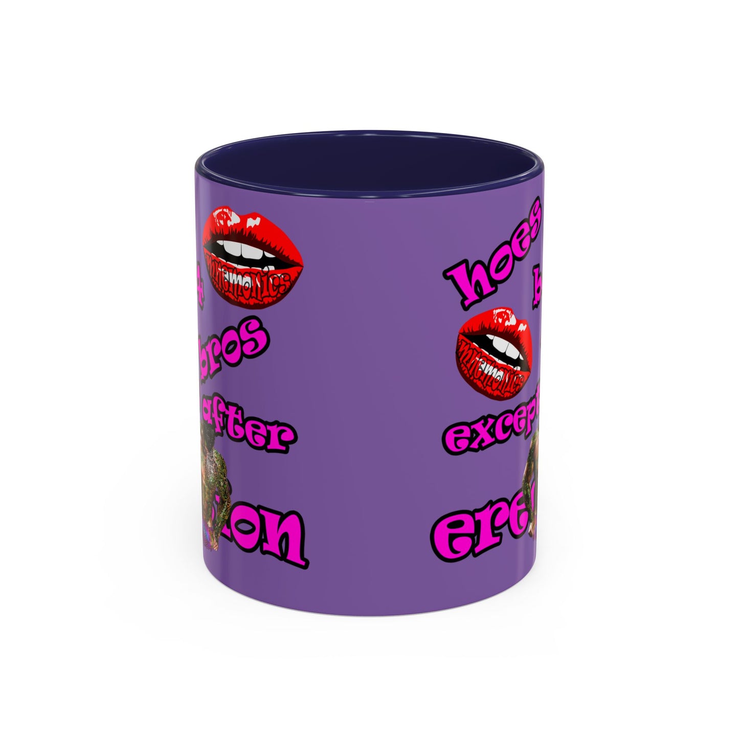 hoes b4 bros - Accent Mug (light purple)