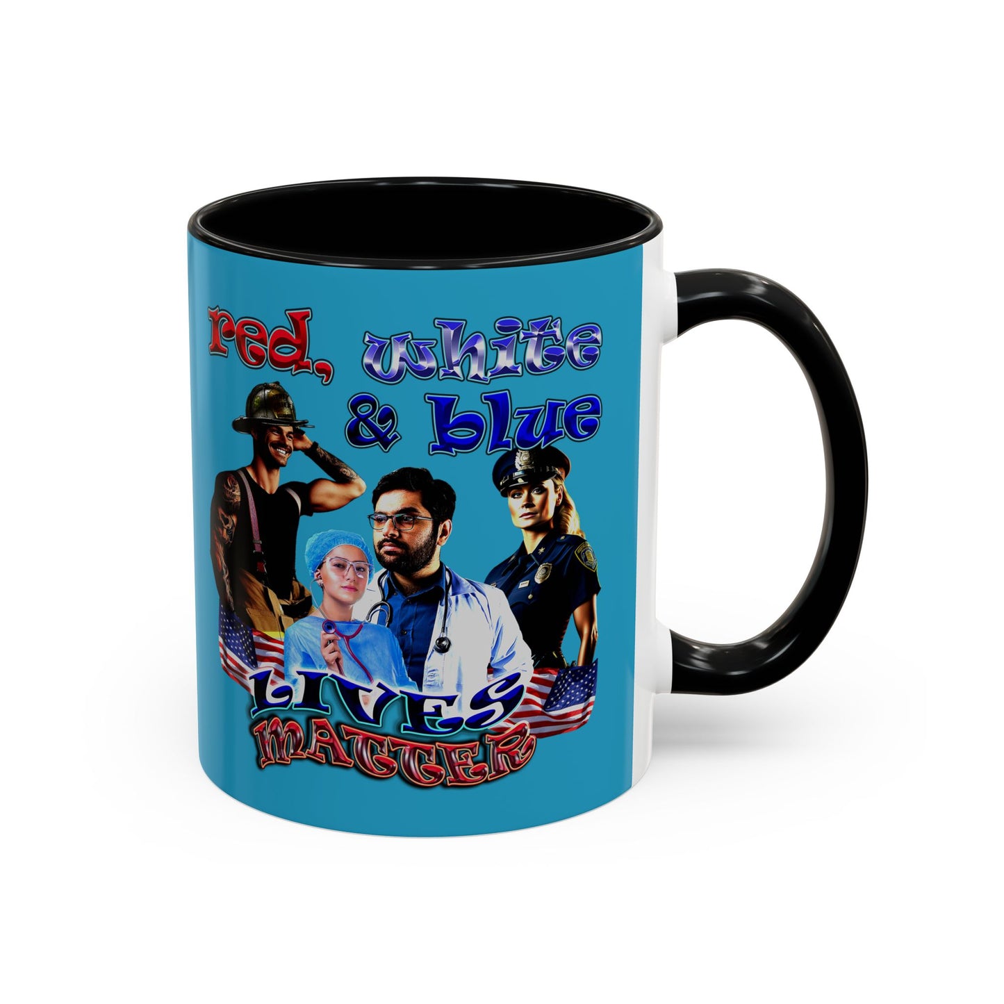 rw&b lives matter - Accent Mug (turquoise)