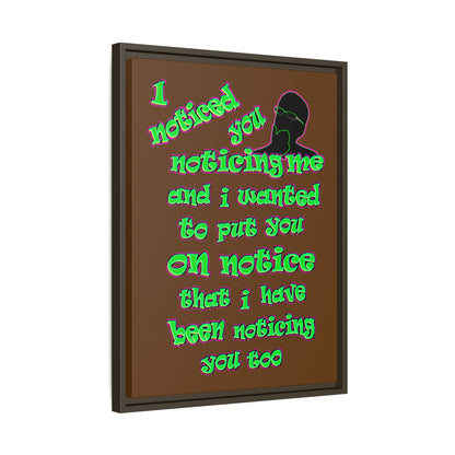 noticed you noticing - framed canvas art (brown)