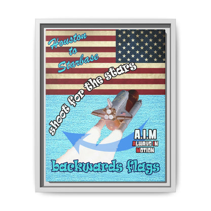 shoot for the stars - framed canvas art (faded blue)
