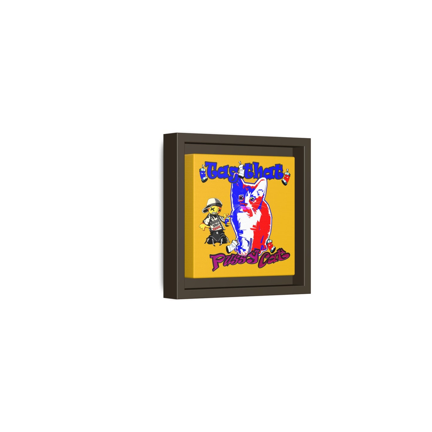 tag that - framed canvas art (yellow)