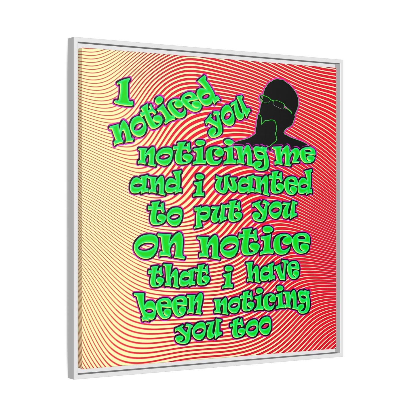 noticed you noticing - framed canvas art (yellow-orange wave)