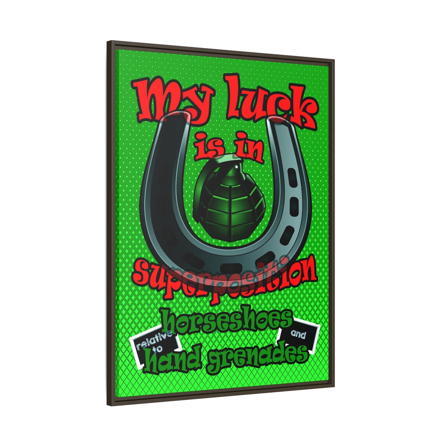 my luck - framed canvas art (logo green)