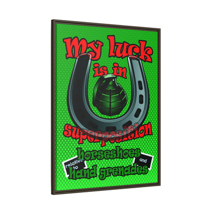 my luck - framed canvas art (logo green)
