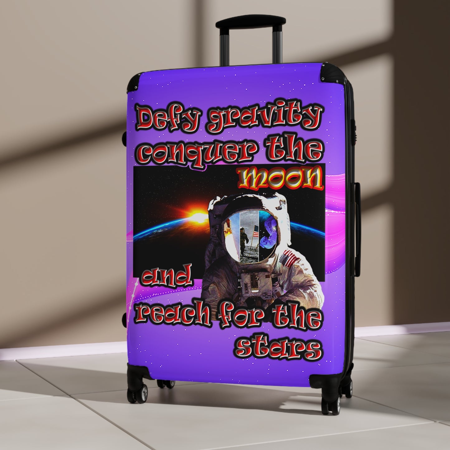 defy conquer reach - Suitcase (purple-pink wave)