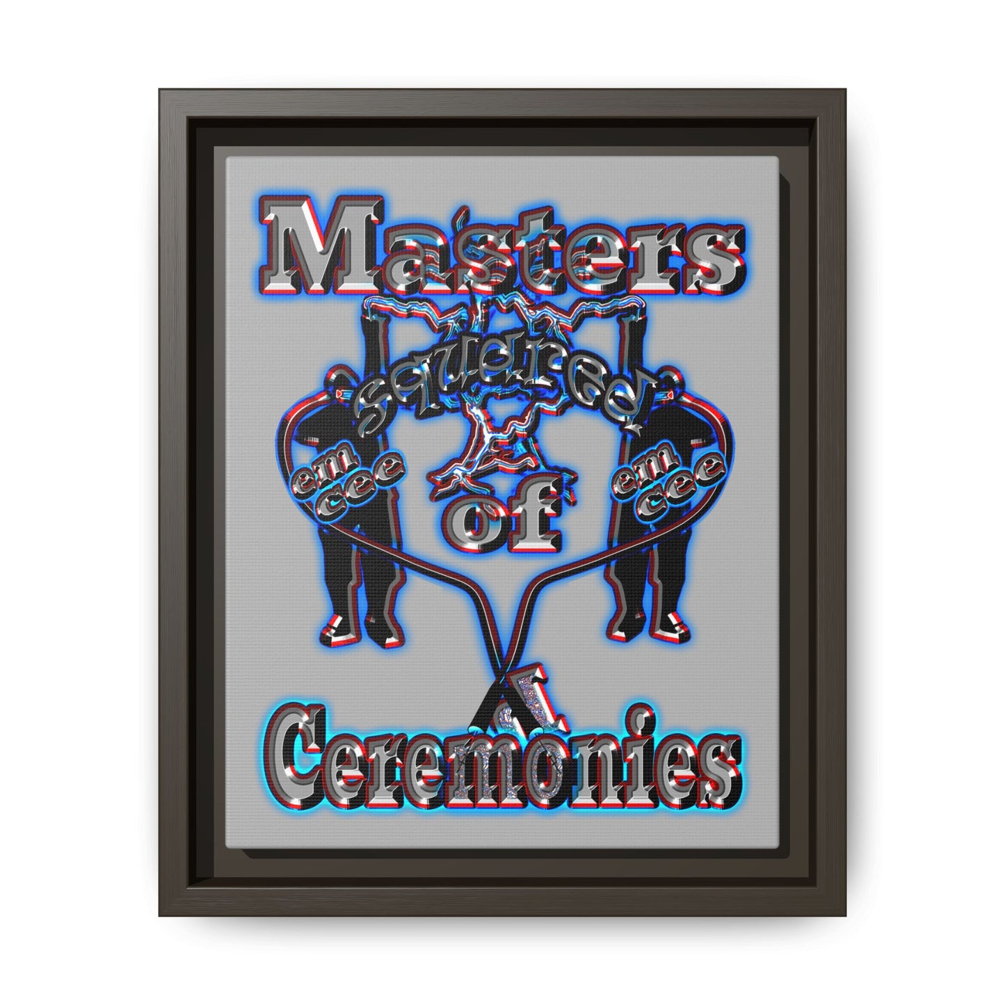 em cee squared - framed canvas art (light grey)