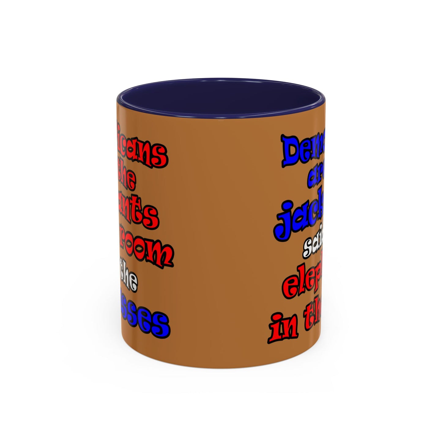 donkeys and elephants - Accent Mug (light brown)