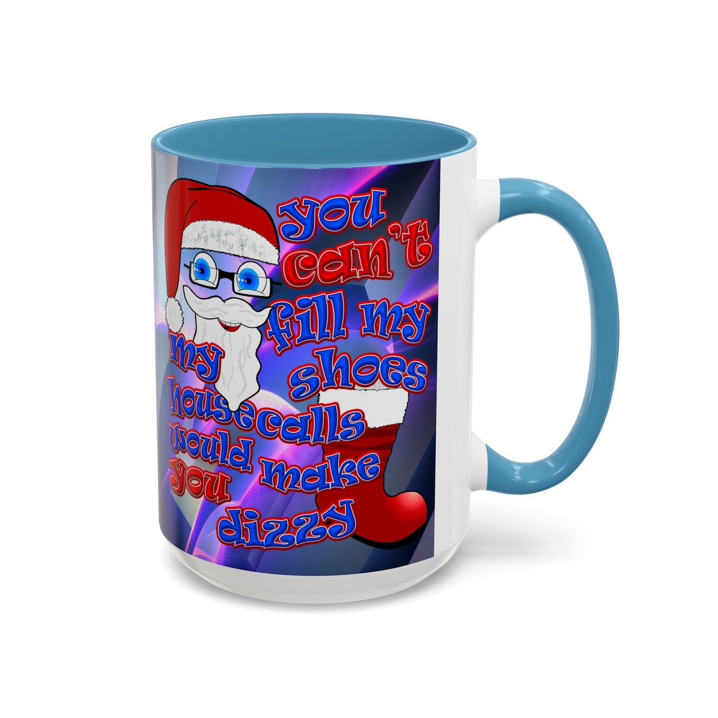 santa's shoes - Accent Mug (grey-pink wave)