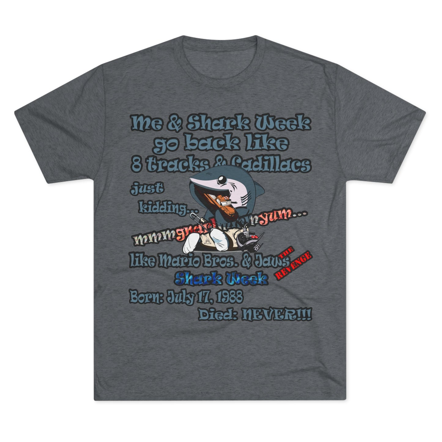 shark week - Unisex Tri-Blend Crew Tee