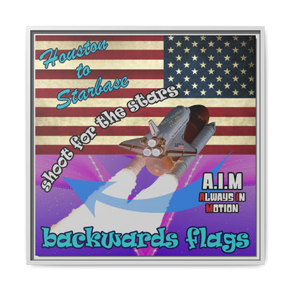 shoot for the stars - framed canvas art (purple-pink wave)