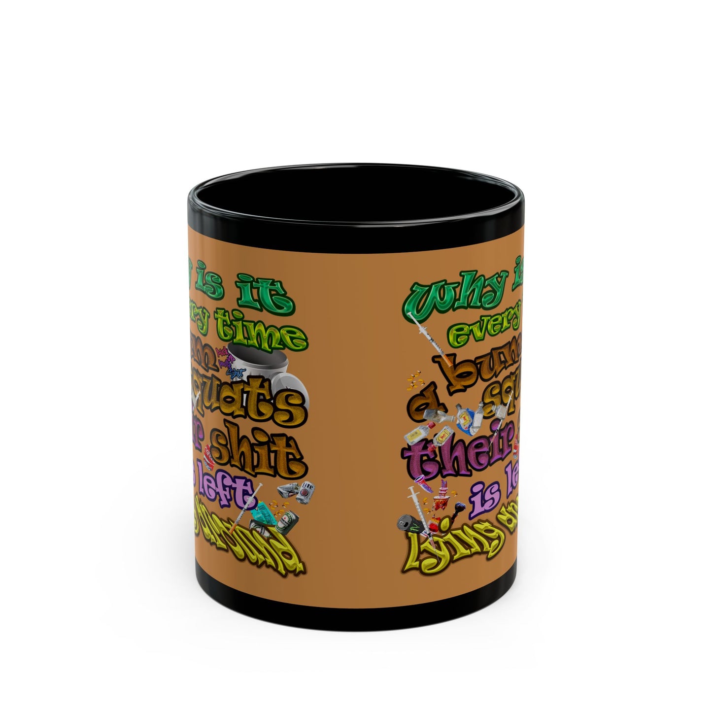 the bum's shit - Black Mug (light brown)