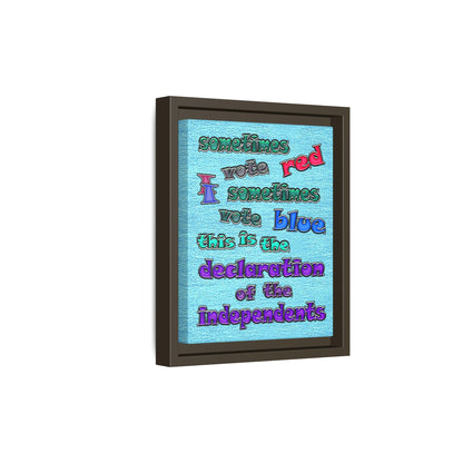 declaration of the independents - framed canvas art (faded blue)