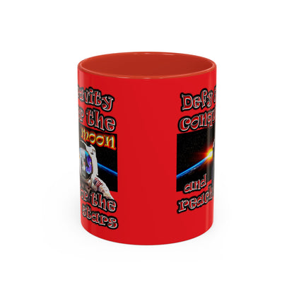 defy conquer reach - Accent Mug (red)