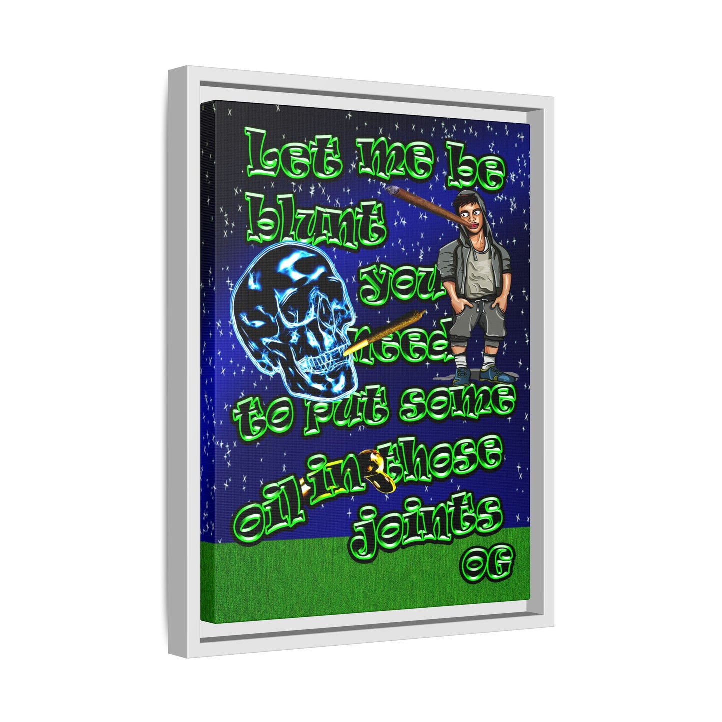 og - framed canvas art ('snoops' background)
