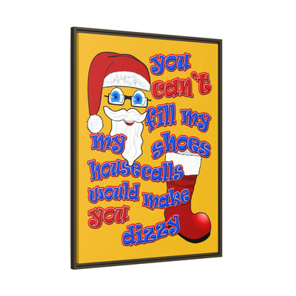 santa's shoes - framed canvas art (yellow)