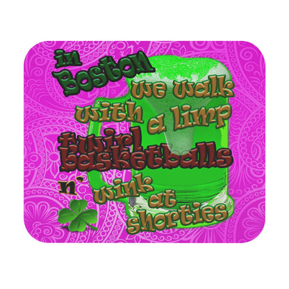 celtics logo - Mouse Pad (Rectangle) (pink swirl)