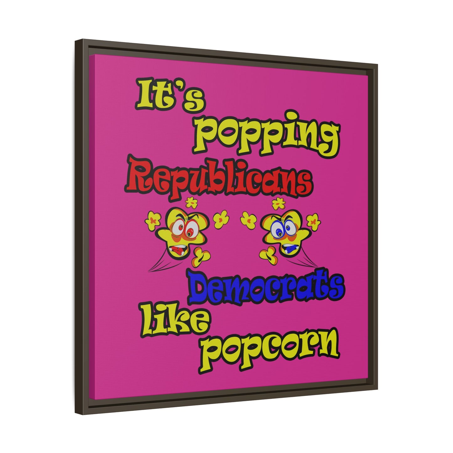 popping like popcorn - framed canvas art (pink)