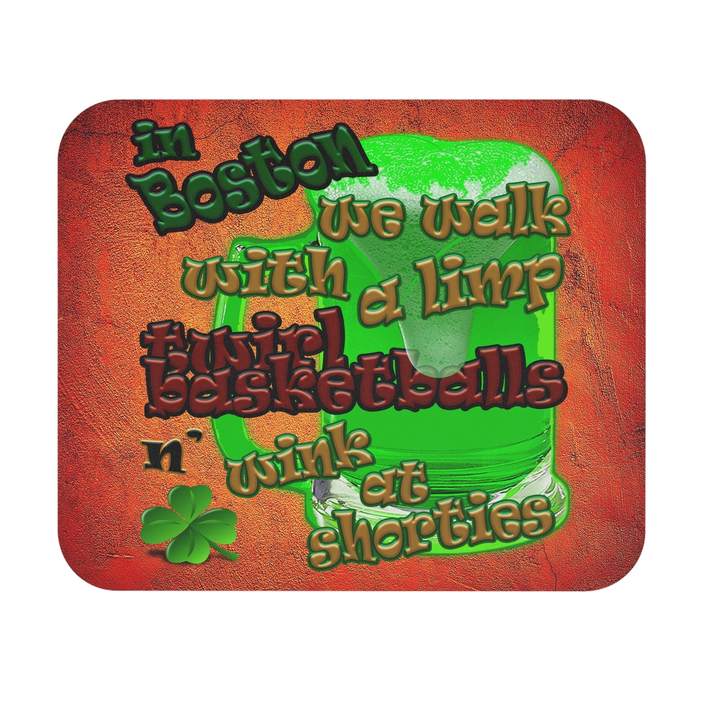 celtics logo - Mouse Pad (Rectangle) (burnt orange)