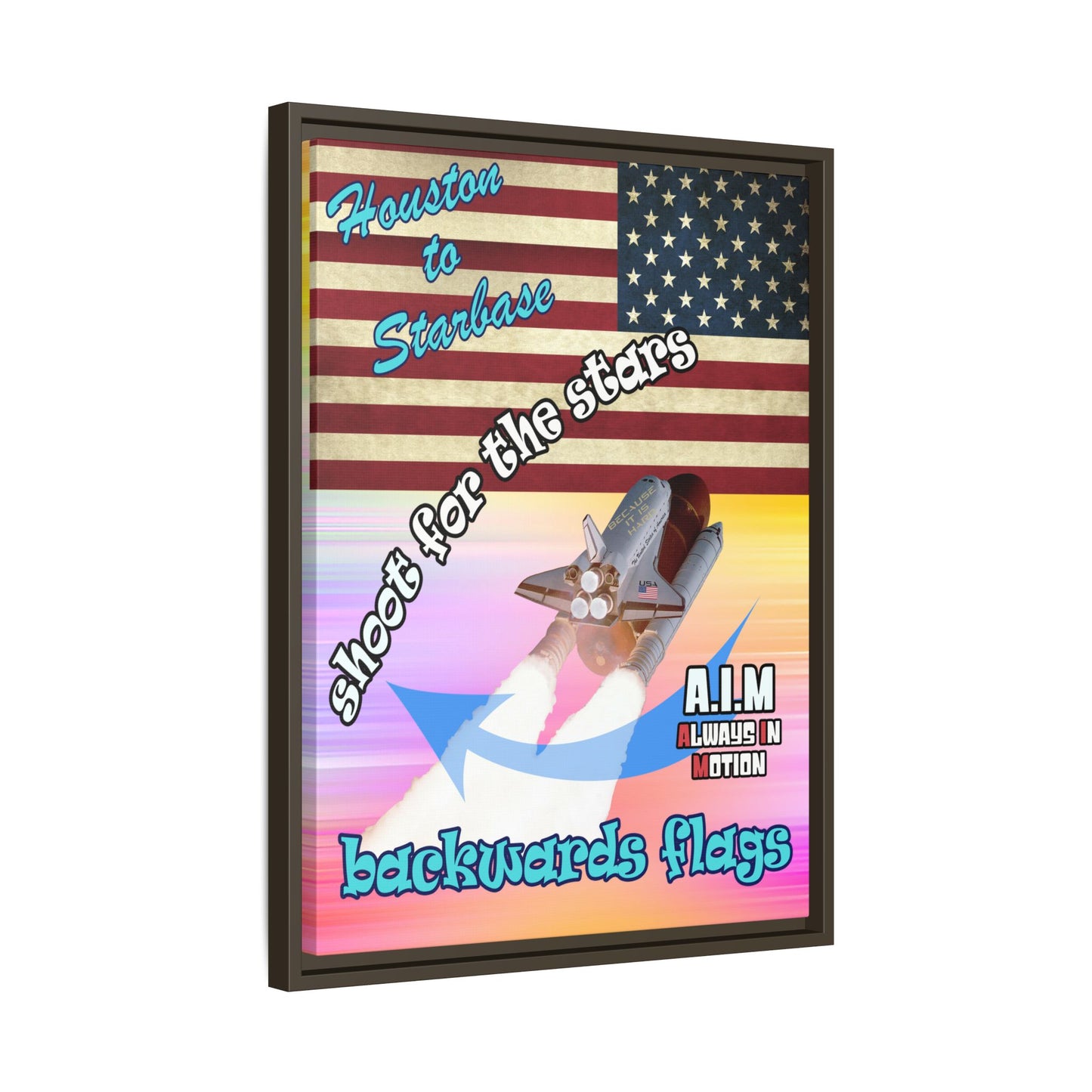 shoot for the stars - framed canvas art (color blur)