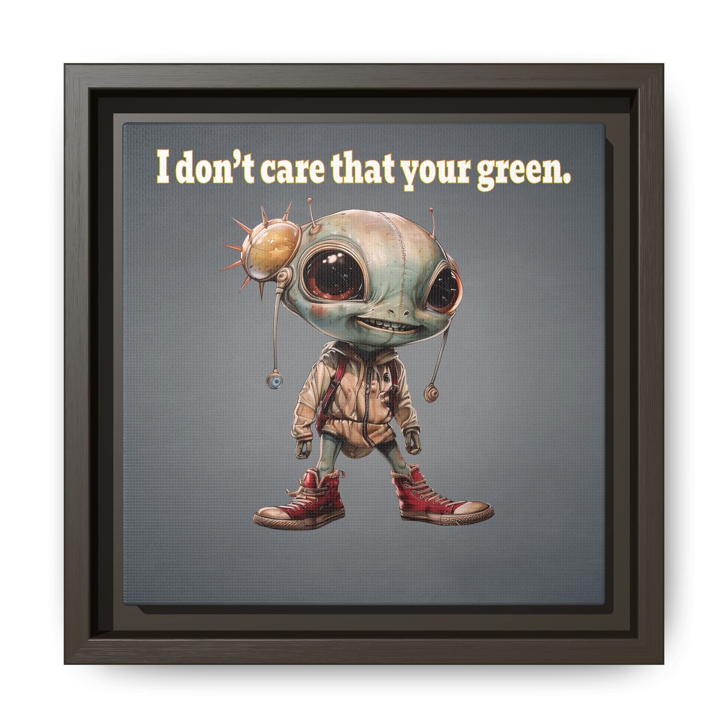 I don't care that your green - framed canvas art (grey-light grey)