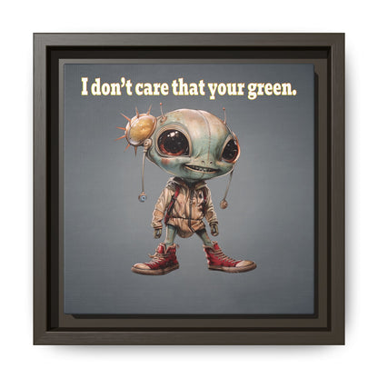 I don't care that your green - framed canvas art (grey-light grey)